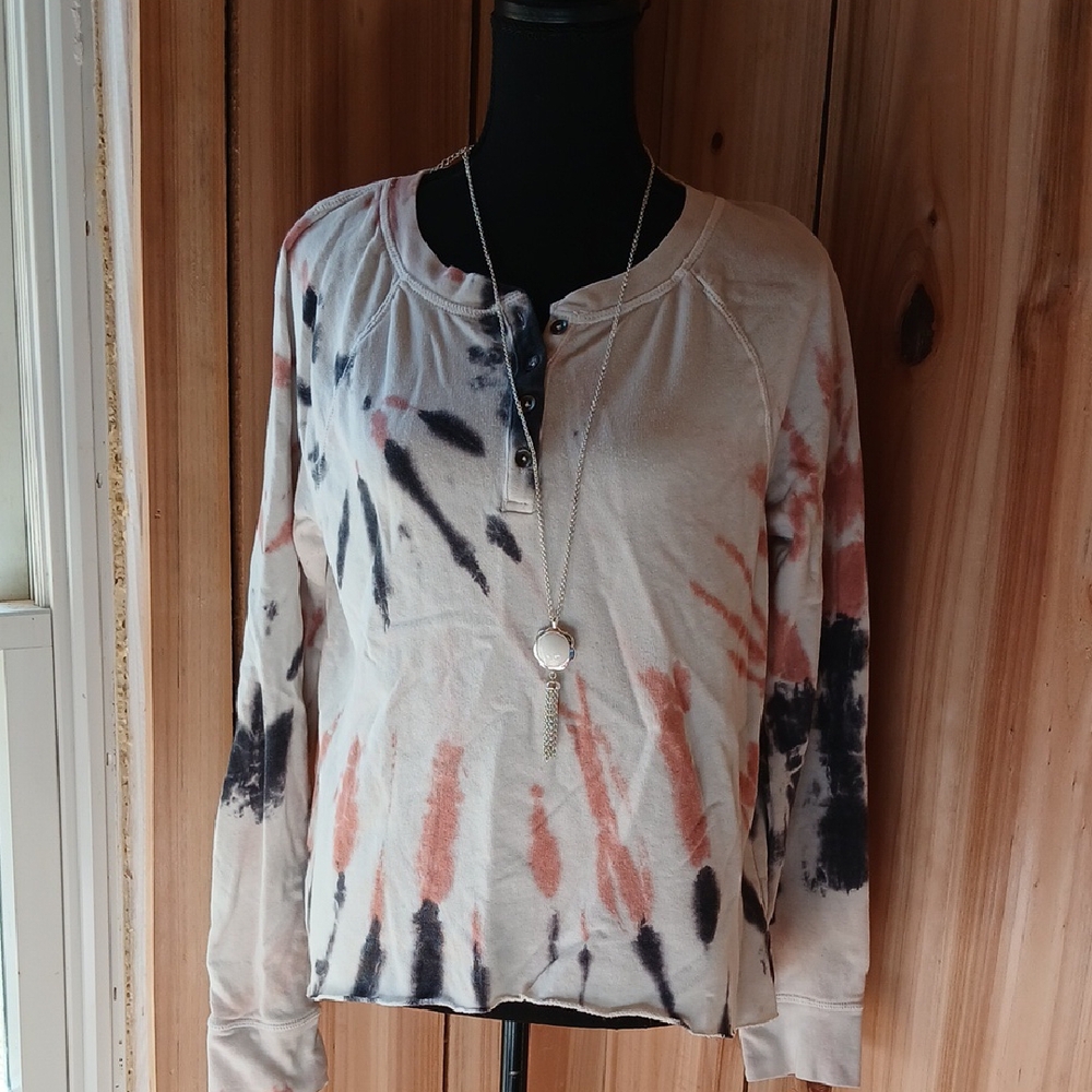 True Craft Black and Orange Tie-Dye Sweater